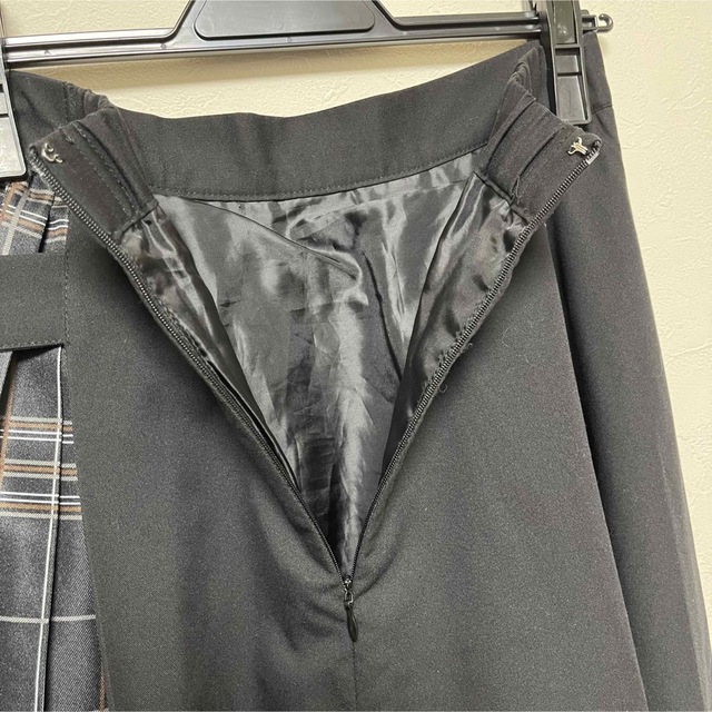 SELECT MOCA(セレクトモカ)のセレクトモカ　チェックプリーツ切替スカート　ブラック レディースのスカート(ロングスカート)の商品写真