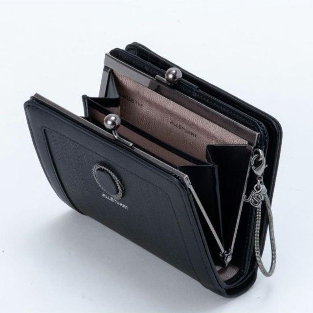 【新品タグ付き】ジルスチュアート がま口二つ折り財布 ブラック