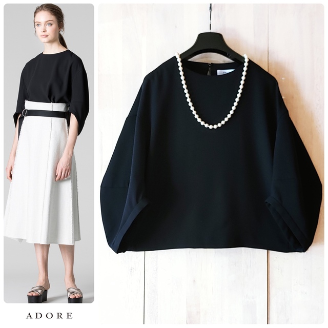 ◆幻◆ 希少美品　定価3万円　ADORE ドライタッチジョーゼットブラウス