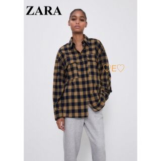 ザラ(ZARA)の新品♡ZARA 新作チェック柄オーバーサイズシャツ XS(シャツ/ブラウス(長袖/七分))