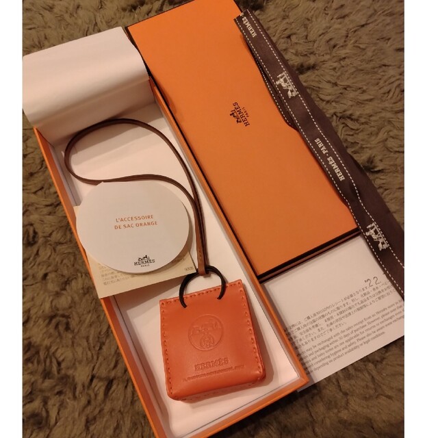 新品未使用エルメス サックオランジュ オレンジ ショッパーチャーム