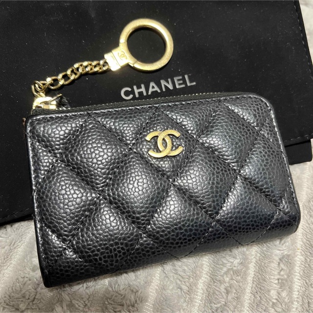 CHANEL キャビアスキンキーu0026コインケース-