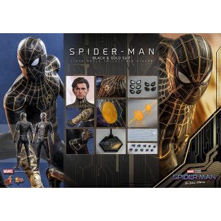 ホットトイズ(Hot Toys)の[新品未開封] スパイダーマン　ブラック&ゴールド　スーツ　ホットトイズ(アメコミ)