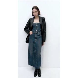 ザラ(ZARA)のTRF デニムワンピース　S  ZARA(ロングワンピース/マキシワンピース)