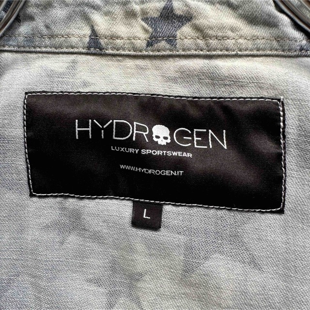 【HYDROGEN】ハイドロゲン L シャツ 長袖 星柄 デニムシャツ 6