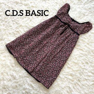 シーディーエスベーシック(C.D.S BASIC)のC.D.S basic ワンピース　花柄　リオチェーン(ミニワンピース)