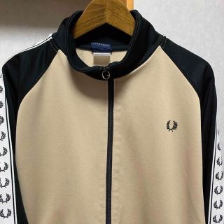 Fred Perry トラックジャケット ジャージ ブラック×ベージュ XS