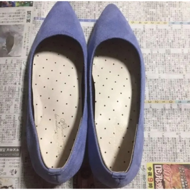 ikka(イッカ)のパンプス 水色 ポインテッド ローヒール ikka ライトブルー 23.5cm レディースの靴/シューズ(ハイヒール/パンプス)の商品写真