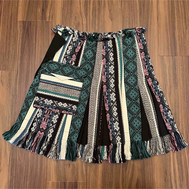 22SS sacai サカイ Rug Jacquard Knit Skirt