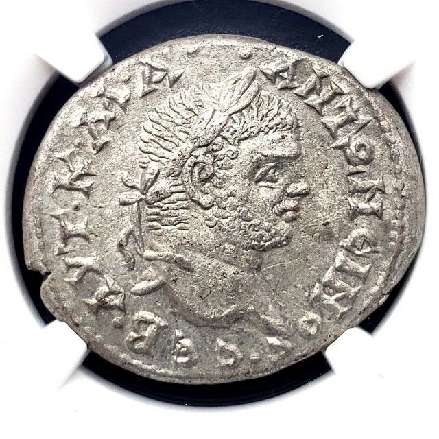 美術品/アンティーク 【AU 5/5 4/5】古代ローマ帝国 カラカラ 銀貨