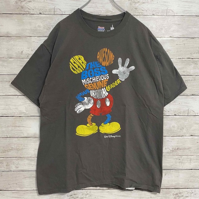 希少 90s Disney USA製 ミッキー プリント Tシャツ キャラT