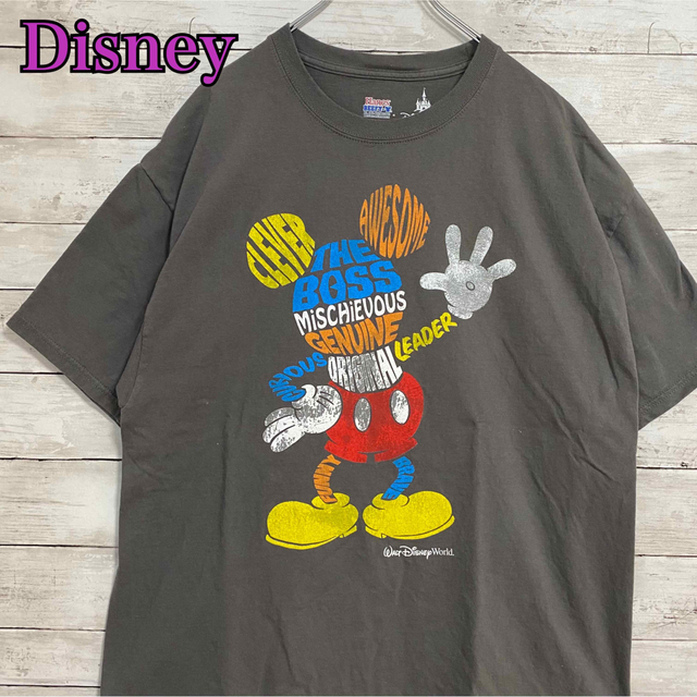 レア90s○Tシャツ ディズニー ミッキー ブラック メンズ3XL