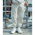 【WHITE】【LARGE】Subciety/(U)STRIPE SWEAT PANTS