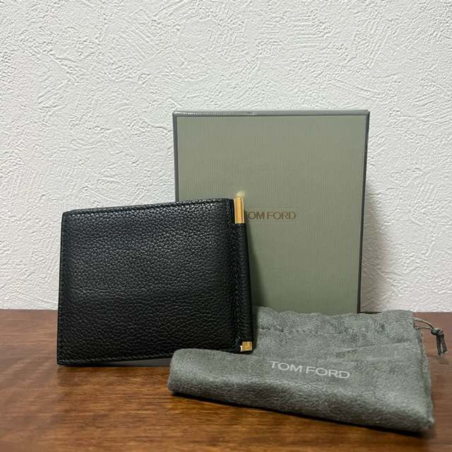 TOM FORD メンズ 財布 黒 マネークリップ 黒 トムフォード 美品 | www