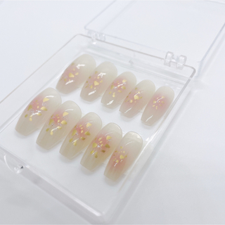 チークネイルチップ シンプル ニュアンス 新品 韓国 y2k フレンチガーリー コスメ/美容のネイル(つけ爪/ネイルチップ)の商品写真