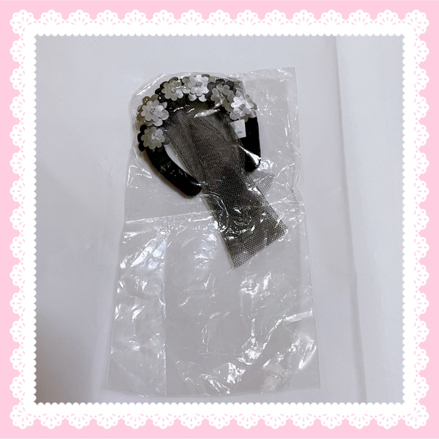 〖即購入◎〗新品 ウエディングカチューシャ 黒 ブラック ともぬい ぬい エンタメ/ホビーのおもちゃ/ぬいぐるみ(キャラクターグッズ)の商品写真