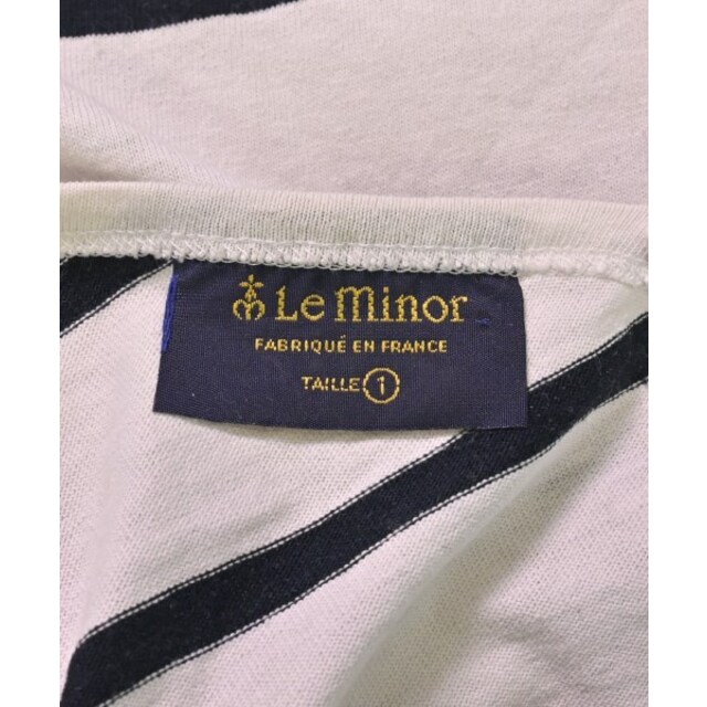 Le Minor(ルミノア)のLe minor ルミノア Tシャツ・カットソー 1(S位) 白x紺(ボーダー) 【古着】【中古】 レディースのトップス(カットソー(半袖/袖なし))の商品写真