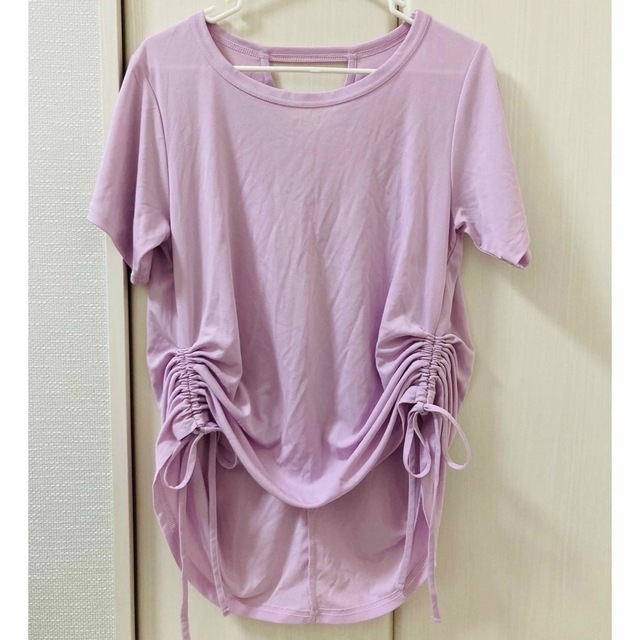 NERGY(ナージー)のNERGY(ナージー) 接触冷感　サイドシャーリングTシャツ　サイズフリー レディースのトップス(Tシャツ(半袖/袖なし))の商品写真