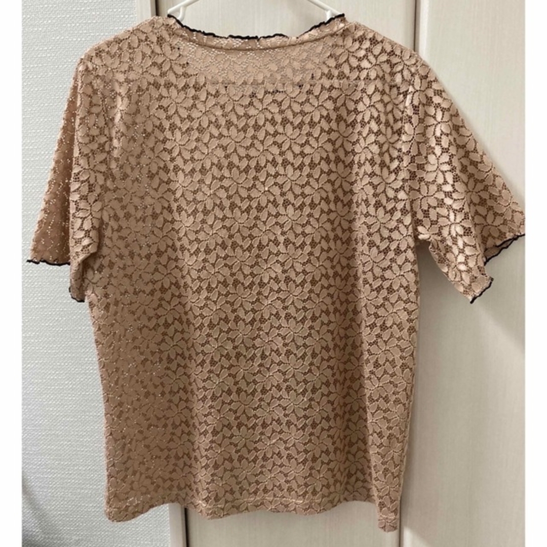 ZARA(ザラ)のZARA レースTシャツ　EUR /USA L サイズ レディースのトップス(Tシャツ(半袖/袖なし))の商品写真