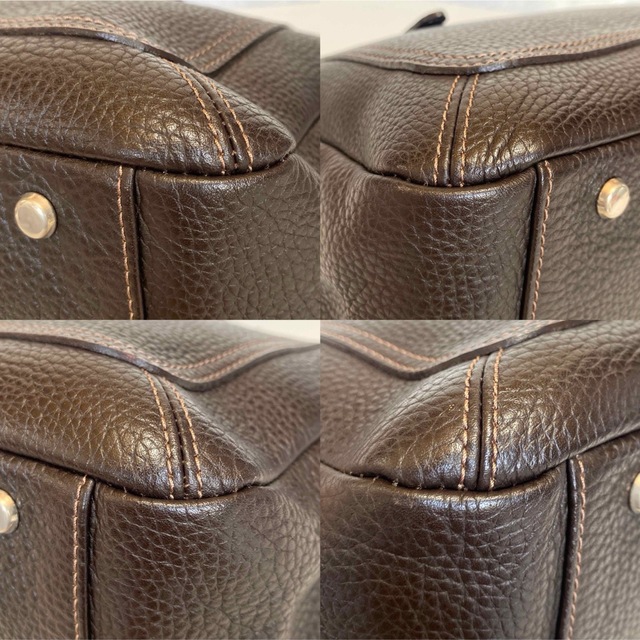 極美品】WAKO 銀座和光 シボ革 ダークブラウン シルバー金具