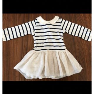 プチバトー(PETIT BATEAU)のプチバトー PETIE BATEAU ボーダーチュニック 12m/74cm(ワンピース)