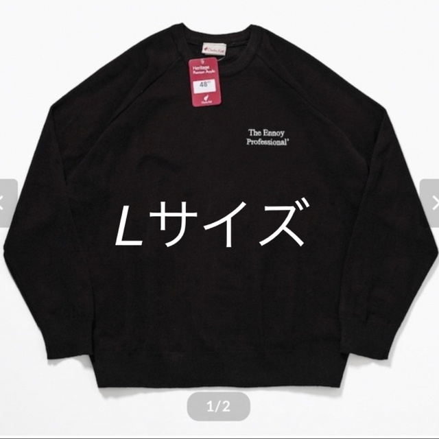 トップスennoy ROUND NECK PULLOVER  BLACK L エンノイ