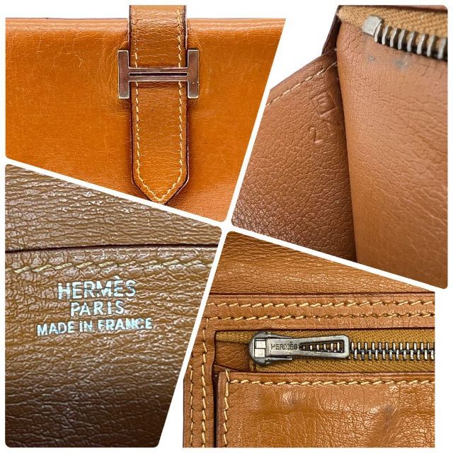 Hermes - HERMES エルメス ベアンスフレ 長財布 二つ折り オレンジ ...