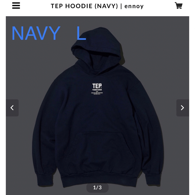 ennoy TEP HOODIE (NAVY) L トップ aleksandra-urman.ch