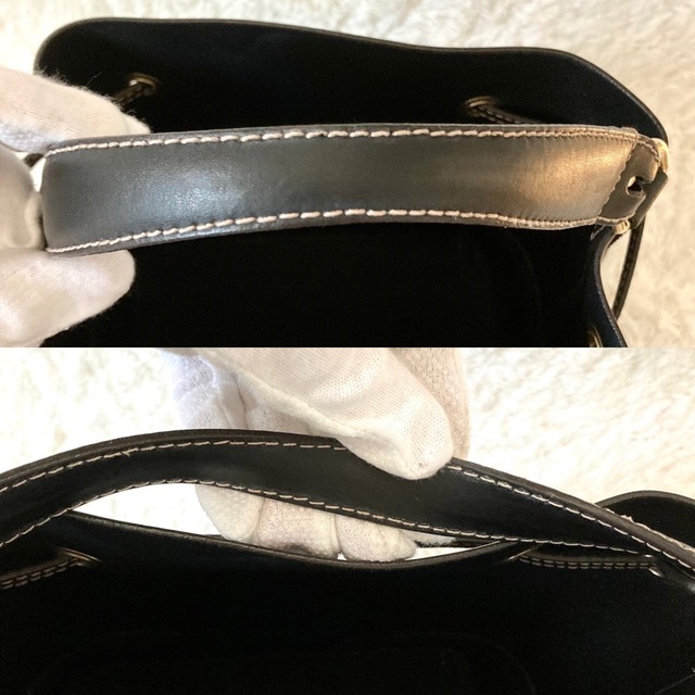 Furla(フルラ)の美品✨フルラ ステイシー 黒 ステッチ 2way ショルダー ハンドバッグ 巾着 レディースのバッグ(ショルダーバッグ)の商品写真
