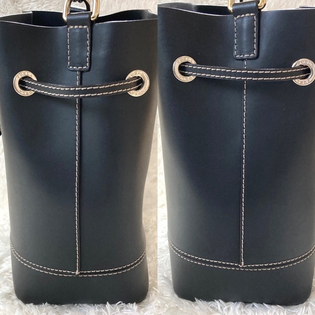 Furla(フルラ)の美品✨フルラ ステイシー 黒 ステッチ 2way ショルダー ハンドバッグ 巾着 レディースのバッグ(ショルダーバッグ)の商品写真