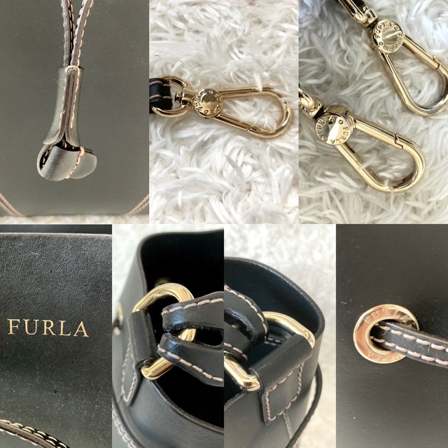 Furla(フルラ)の美品✨フルラ ステイシー 黒 ステッチ 2way ショルダー ハンドバッグ 巾着 レディースのバッグ(ショルダーバッグ)の商品写真