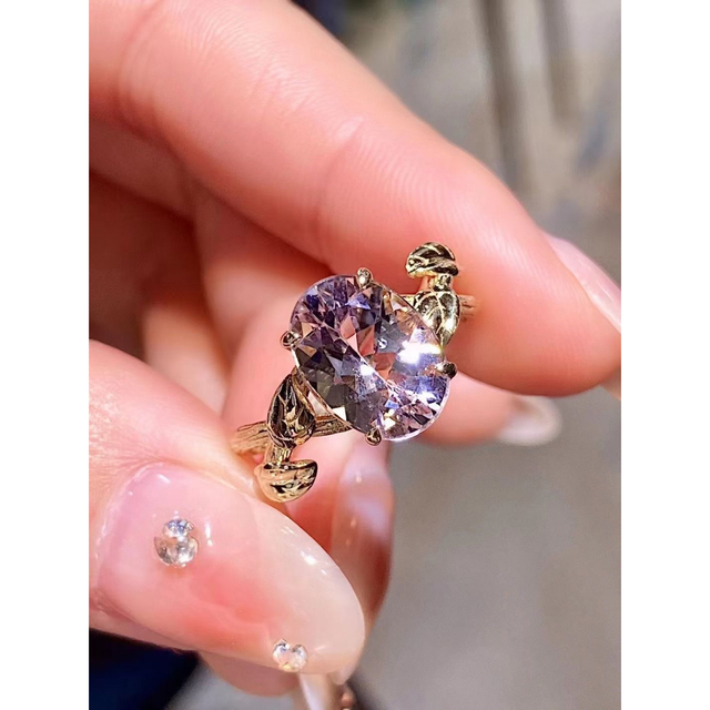 天然モルガナイト    リング 2.9ct k18 ¥ レディースのアクセサリー(リング(指輪))の商品写真