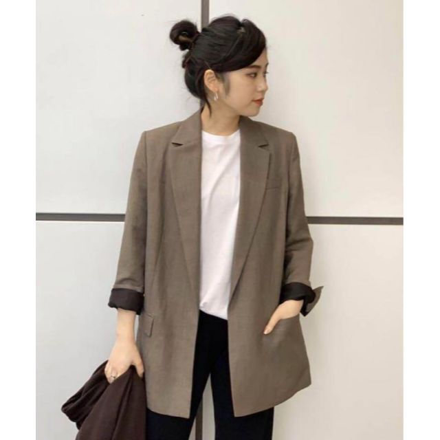 極美品✨ 20SS エーピーストゥディオ リネンウールジャケット ボタン