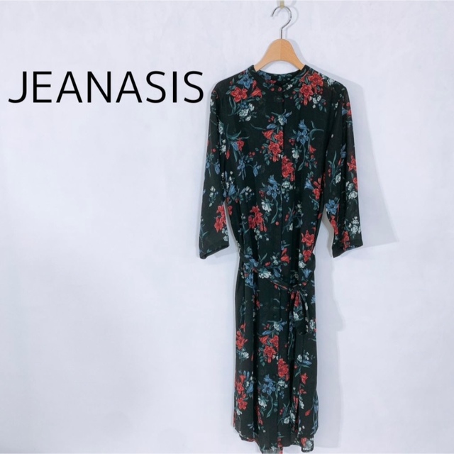 JEANASIS(ジーナシス)のJEANASiS 花柄シャツワンピース レディースのワンピース(ロングワンピース/マキシワンピース)の商品写真