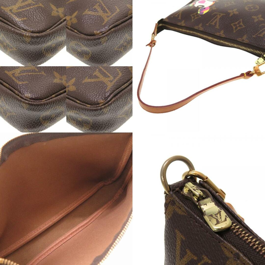 【限定価格】LOUIS VUITTON ルイヴィトン ハンドバッグ モノグラムパンダ ポシェットアクセソワール アクセサリーポーチ ミニバッグ 村上隆 かばん 鞄 M51981    ブラウン 茶 ゴールド金具 レディース 美品【品】