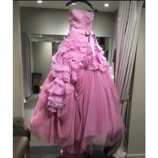 VERA WANG ヴェラ ウォン　ピンクサイドフリルドレス