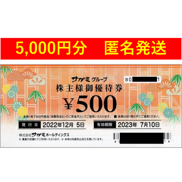 安楽亭 株主優待 5000円分 2023年12月期限