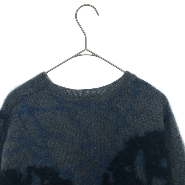 LAD MUSICIAN(ラッドミュージシャン)のLAD MUSICIAN ラッドミュージシャン 21AW CREW NECK PULLOVER MOHAIR WJQ KNIT LEAF 2221-011 モヘア クルーネックニットセーター グレー/ブラック メンズのトップス(ニット/セーター)の商品写真