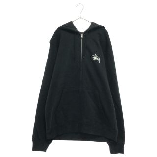 ステューシー(STUSSY)のSTUSSY ステューシー バックプリント ジップアップパーカー ブラック Z4000SZS20(パーカー)