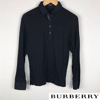 バーバリーブラックレーベル(BURBERRY BLACK LABEL)の美品 BURBERRY BLACK LABEL 長袖ポロシャツ ブラック(ポロシャツ)