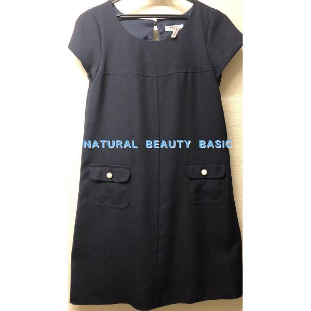 N.Natural beauty basic(エヌナチュラルビューティーベーシック)のNATURAL BEAUTY BASICワンピースレディース春Aライン　ブラック レディースのワンピース(ひざ丈ワンピース)の商品写真