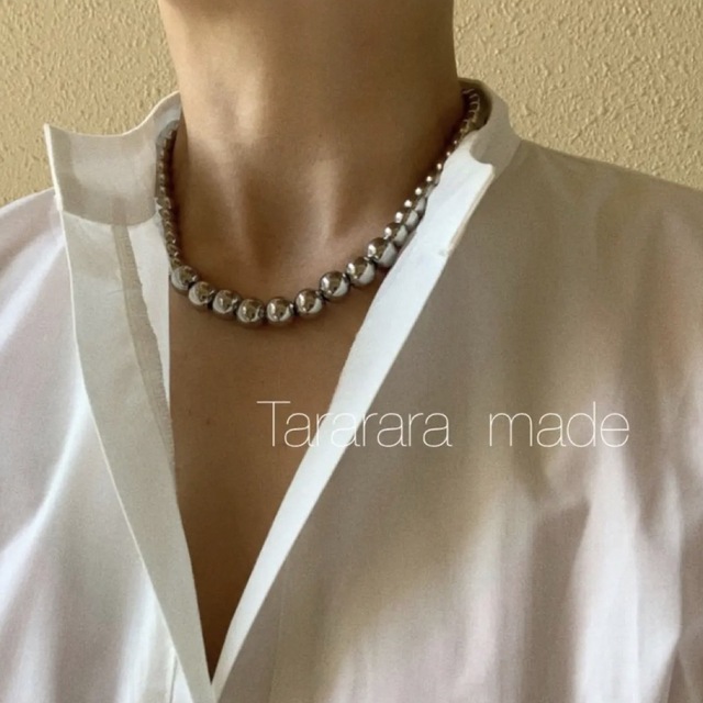 ●handmadeステンレスvariousballネックレスS●金アレルギー対応 ハンドメイドのアクセサリー(ネックレス)の商品写真