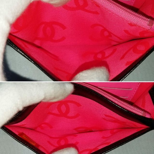 CHANEL(シャネル)の美品 箱付き シャネル CHANEL カンボンライン 折り財布 黒 ブラック レディースのファッション小物(財布)の商品写真