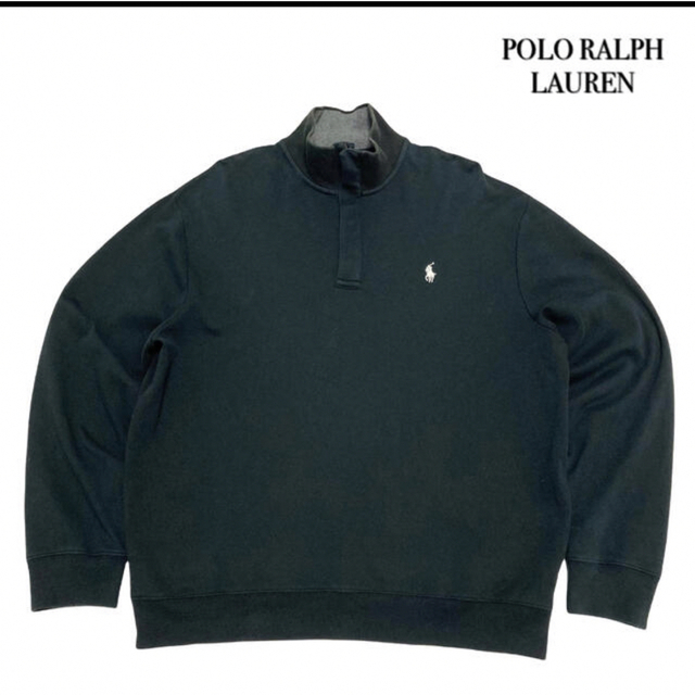 POLO RALPH LAUREN - 黒 ポロラルフローレン ハーフジップ スウェット