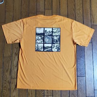 ザノースフェイス(THE NORTH FACE)のザノースフェイス◎ベースキャンププリントTシャツオレンジ◎メンズL(Tシャツ/カットソー(半袖/袖なし))