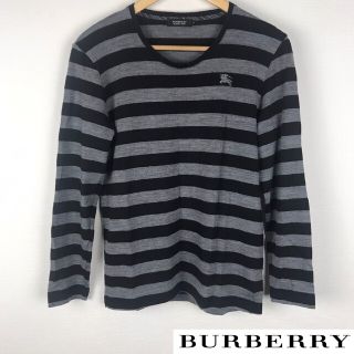 バーバリーブラックレーベル(BURBERRY BLACK LABEL)の美品 BURBERRY BLACK LABEL 長袖ニット ボーダー サイズ2(ニット/セーター)