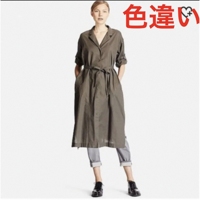 UNIQLO(ユニクロ)の新品未使用　ユニクロ　コットンリネン　ロングシャツ　ワンピース　　M レディースのワンピース(ひざ丈ワンピース)の商品写真