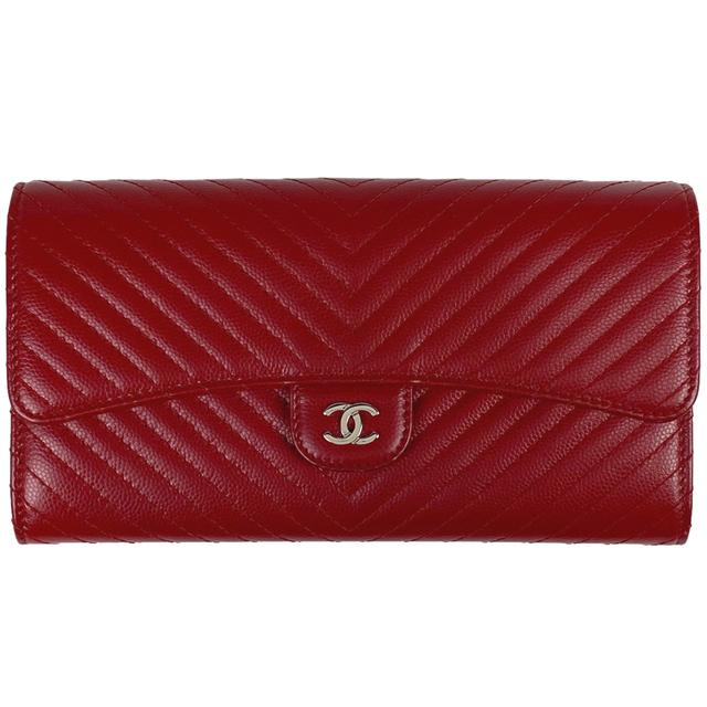 CHANEL(シャネル)のシャネル Vステッチ 二つ折り 長財布 レディース 【中古】 レディースのファッション小物(財布)の商品写真