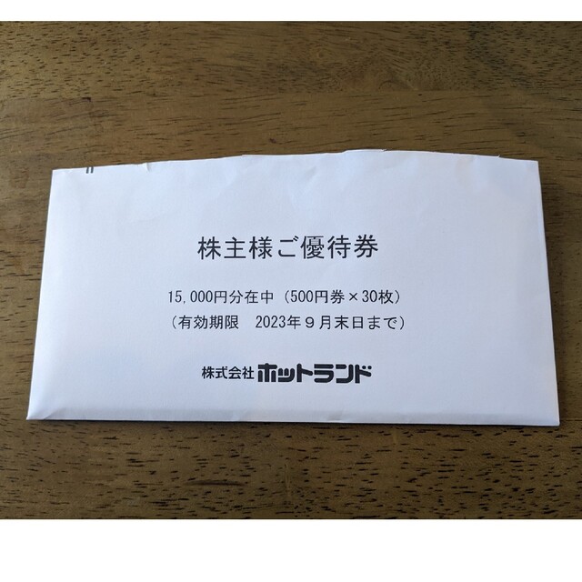 ホットランド株主優待 築地銀だこ 15,000円分 ホットランド株主優待 築地銀だこ 15,000円分