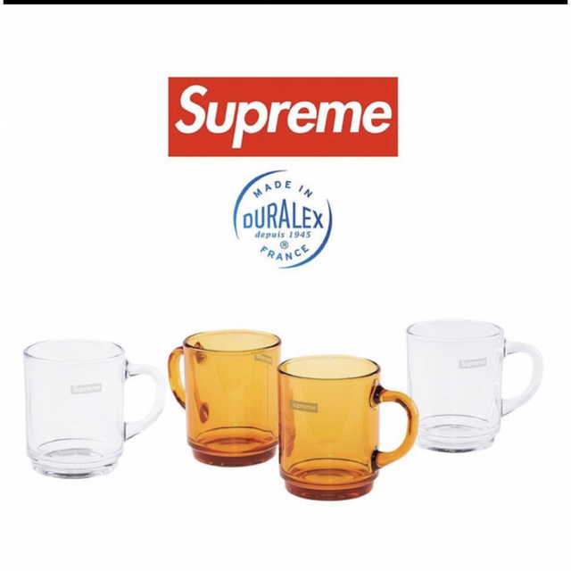 Supreme(シュプリーム)のtomi様専用 Supreme/Duralex Glass Mugs clear インテリア/住まい/日用品のキッチン/食器(グラス/カップ)の商品写真